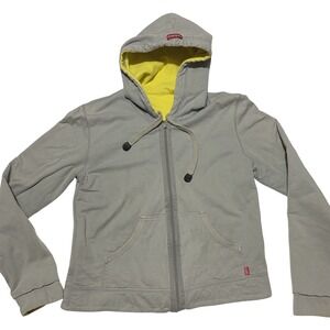 Ecko Unlimited Y2K Reversible Full Zip Hoodie Yellow/Gray Womens Size Small